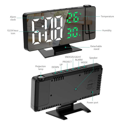Reloj Despertador De Proyección 180°