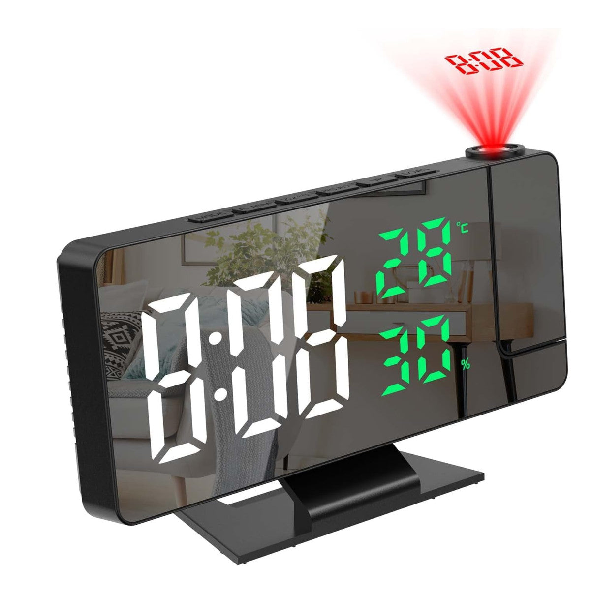 Reloj Despertador De Proyección 180°